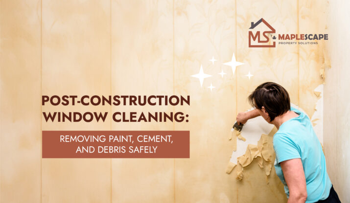 Post-Construction Window Cleaning Removing Paint, Cement, and Debris Safely - MapleScape Property Solutions