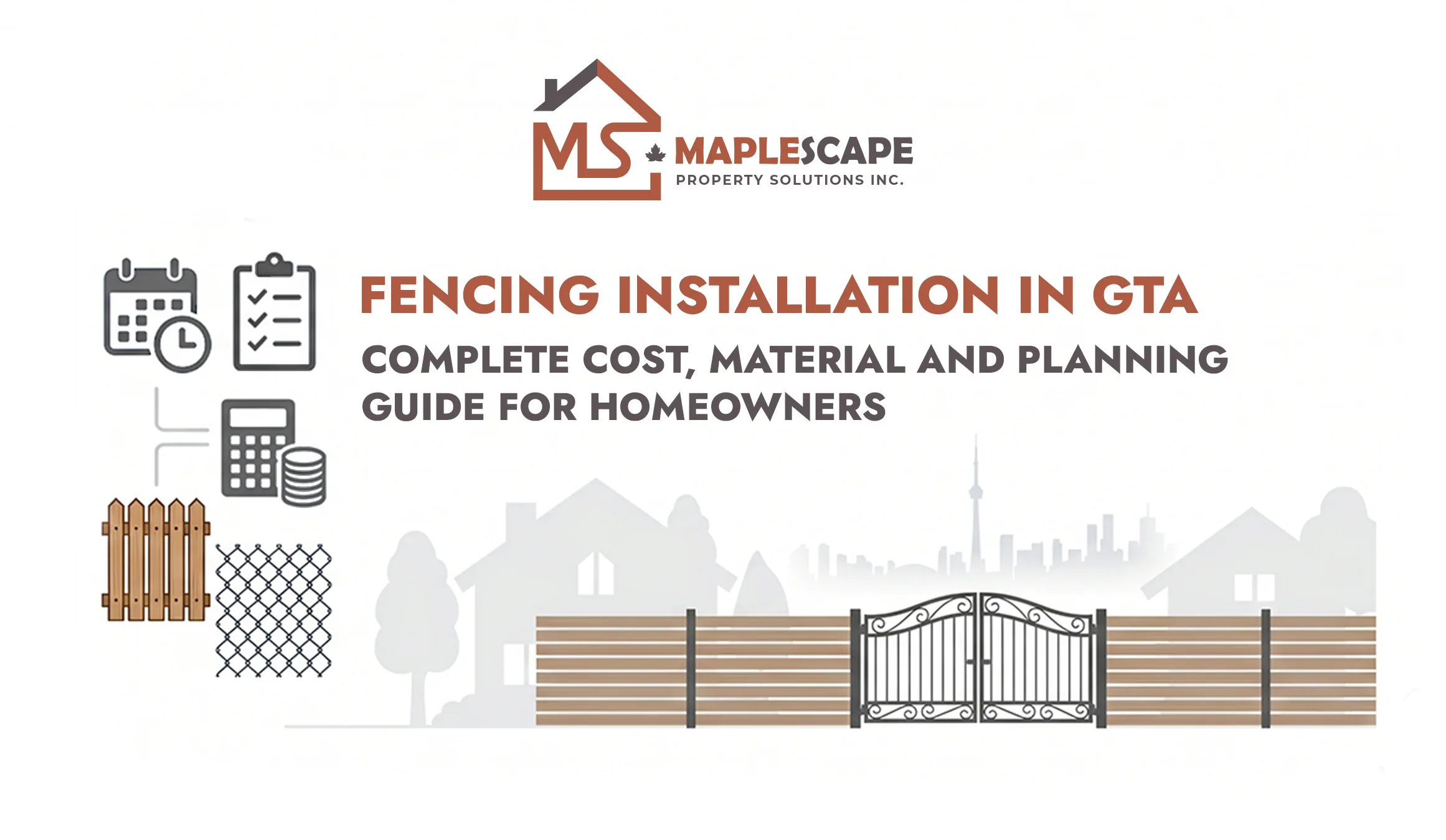 Fencing Installation in GTA: Complete Cost, Material and Planning Guide for Homeowners