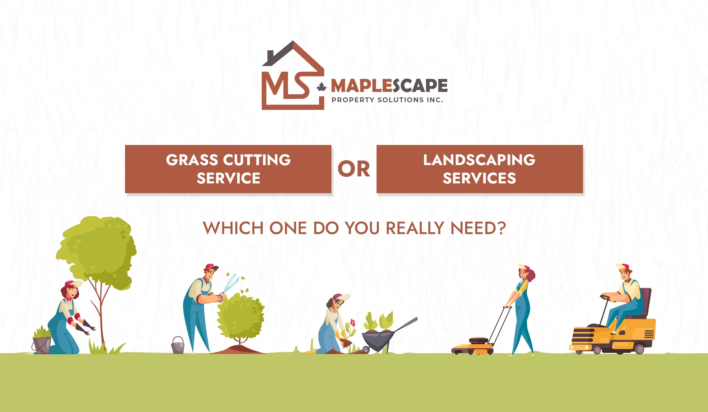 Grass Cutting Service or Landscaping Services Which One Do You Really Need - MapleScape Property Solutions Inc