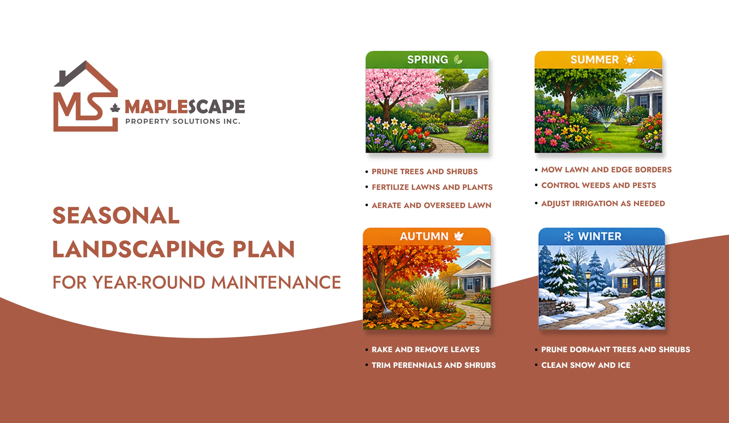 Seasonal Landscaping Plan for Year-Round Maintenance - MapleScape Property Solutions Inc